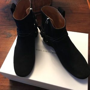Isabel marant black suede booties